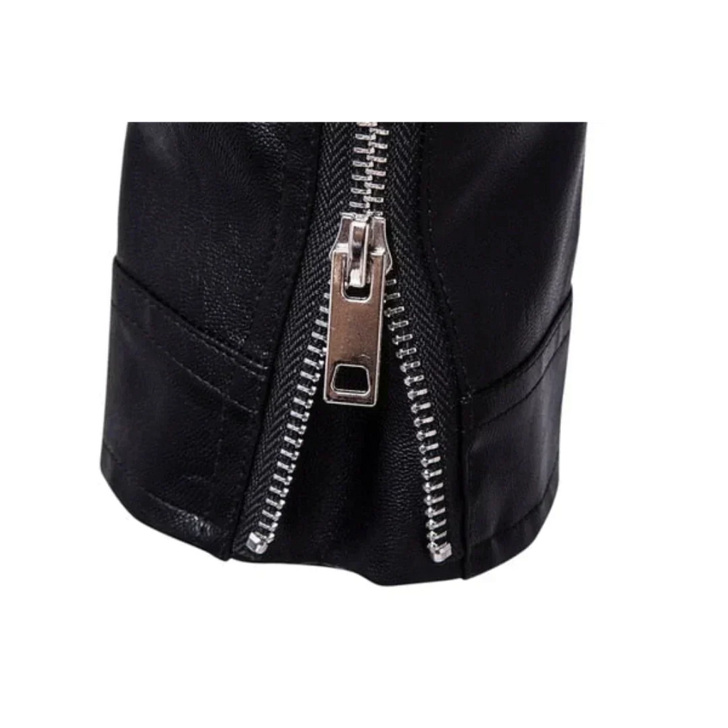 Men's Belted Asymmetric Zip Biker Jacket