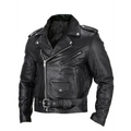 Men's Belted Asymmetric Zip Biker Jacket