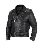 Men's Belted Asymmetric Zip Biker Jacket