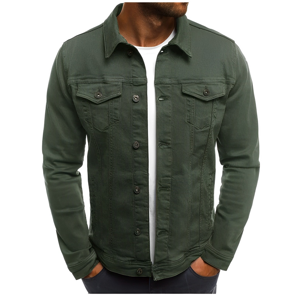 Men's Button Front Long Sleeve Chest Pocket Jacket
