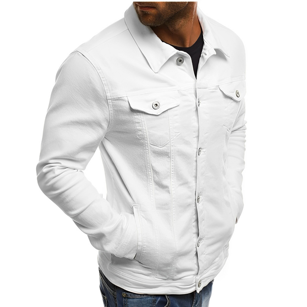 Men's Button Front Long Sleeve Chest Pocket Jacket