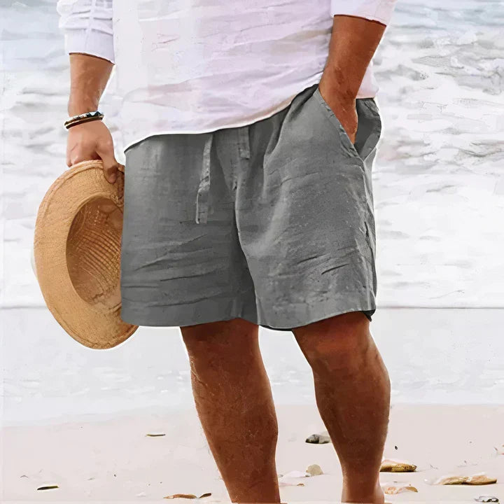 Men's Drawstring Elastic Waist Linen Shorts