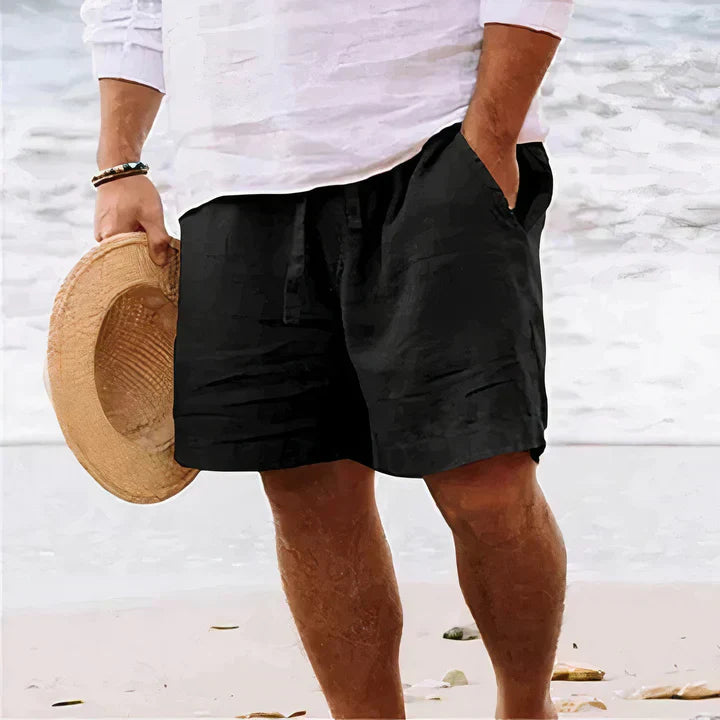 Men's Drawstring Elastic Waist Linen Shorts