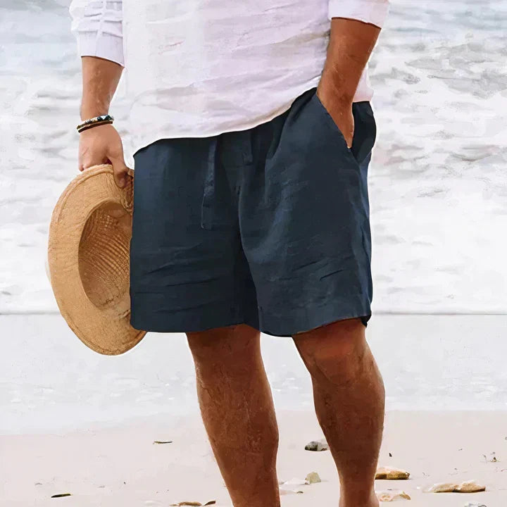 Men's Drawstring Elastic Waist Linen Shorts