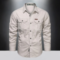Men's Dual Flap Pocket Long Sleeve Cargo Shirt