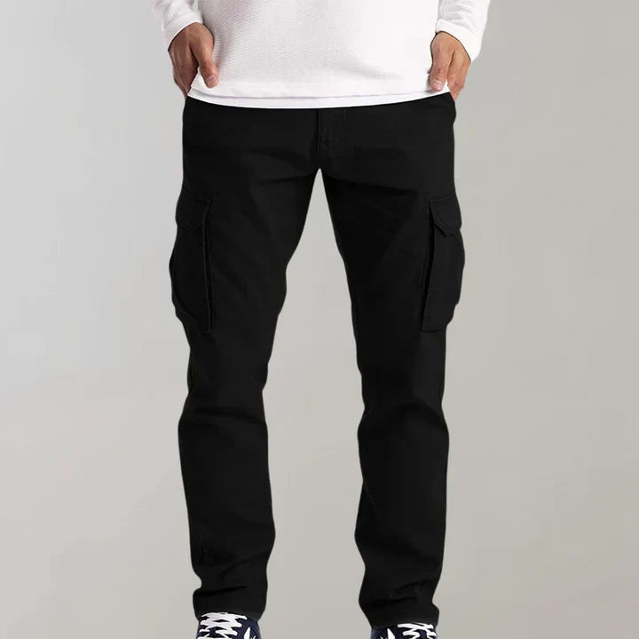 Men's Straight Leg Multi Pocket Cargo Trousers