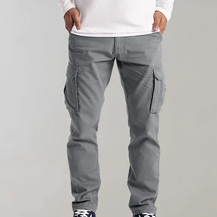 Men's Straight Leg Multi Pocket Cargo Trousers