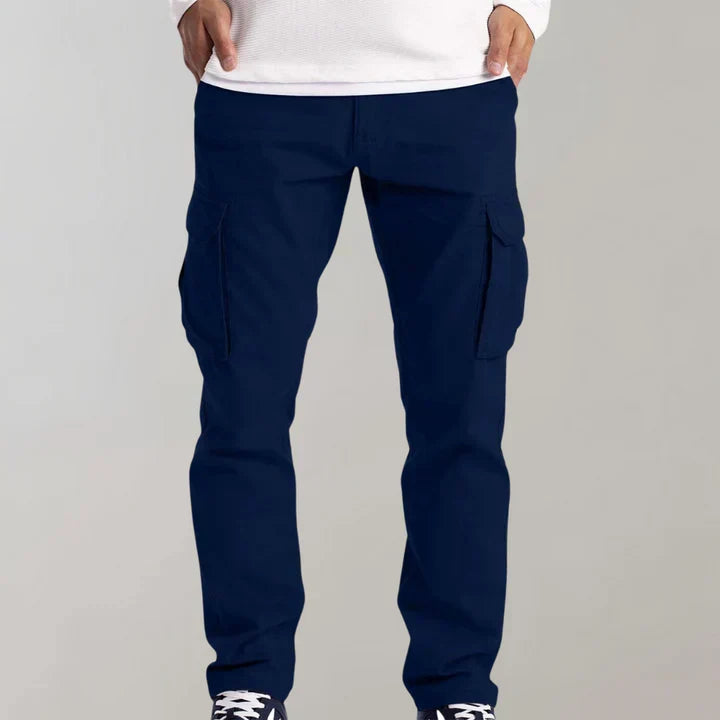 Men's Straight Leg Multi Pocket Cargo Trousers