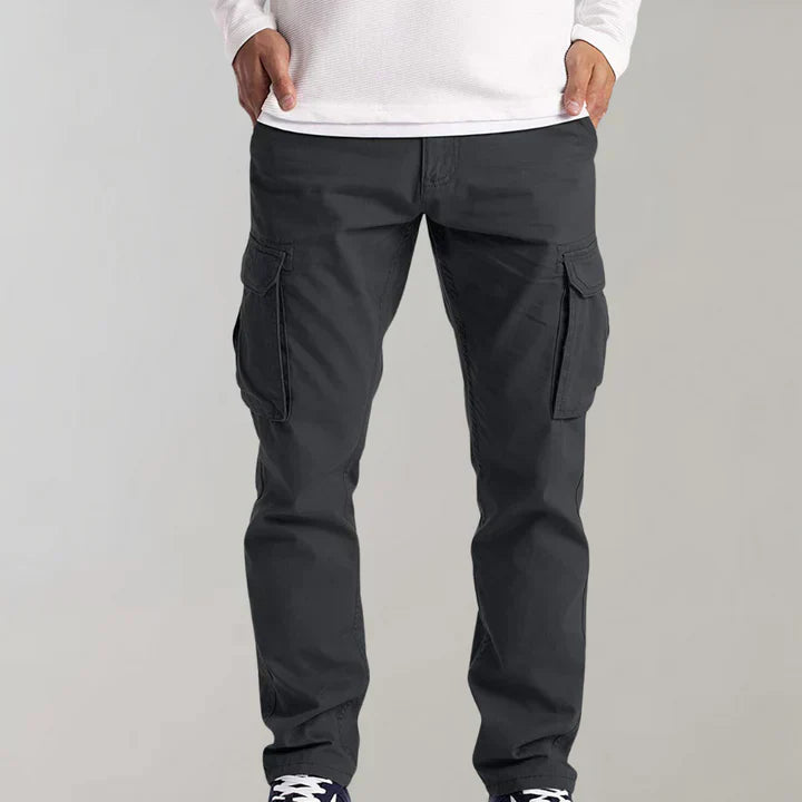 Men's Straight Leg Multi Pocket Cargo Trousers