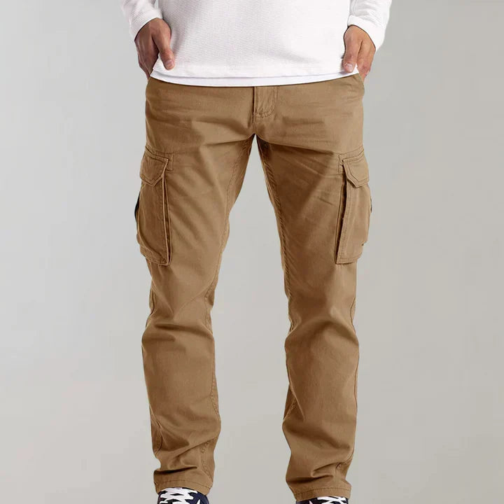 Men's Straight Leg Multi Pocket Cargo Trousers