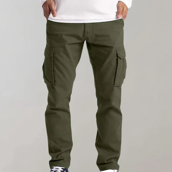 Men's Straight Leg Multi Pocket Cargo Trousers
