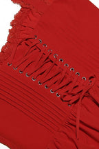 Lace-Trimmed Corset Mini with Back Lacing