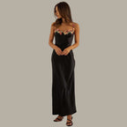 Embroidered Sweetheart Slip Maxi Dress