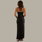 Embroidered Sweetheart Slip Maxi Dress