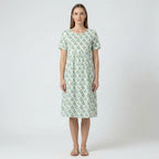 Block-Print Smocked Midi Sundress with Pockets