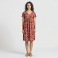 V-Neck Floral Sundress, Gathered Midi Skirt