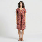 V-Neck Floral Sundress, Gathered Midi Skirt