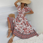 Botanical Print Midi with Side Slit