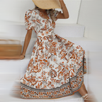 Botanical Print Midi with Side Slit
