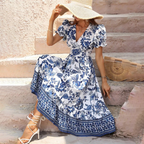 Botanical Print Midi with Side Slit