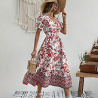 Botanical Print Midi with Side Slit
