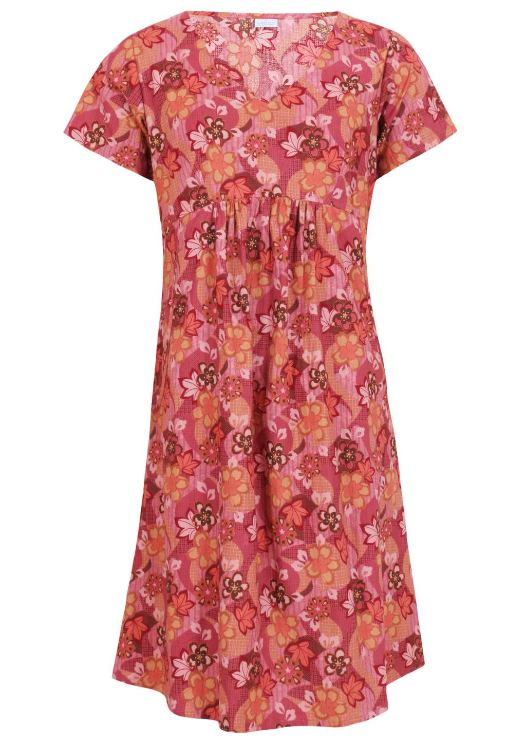 Floral Empire-Waist Midi Sundress with Pockets