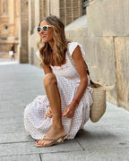 Smocked Gingham Tiered Maxi Sundress