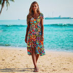 Concentric Circle Print A-Line Mini