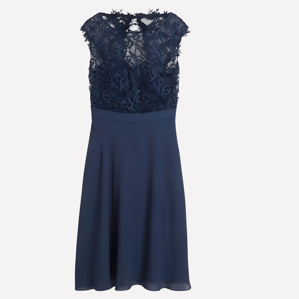 Floral Lace Bodice Midi with Keyhole Back