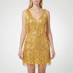 Tiered Fringe Sequin Mini