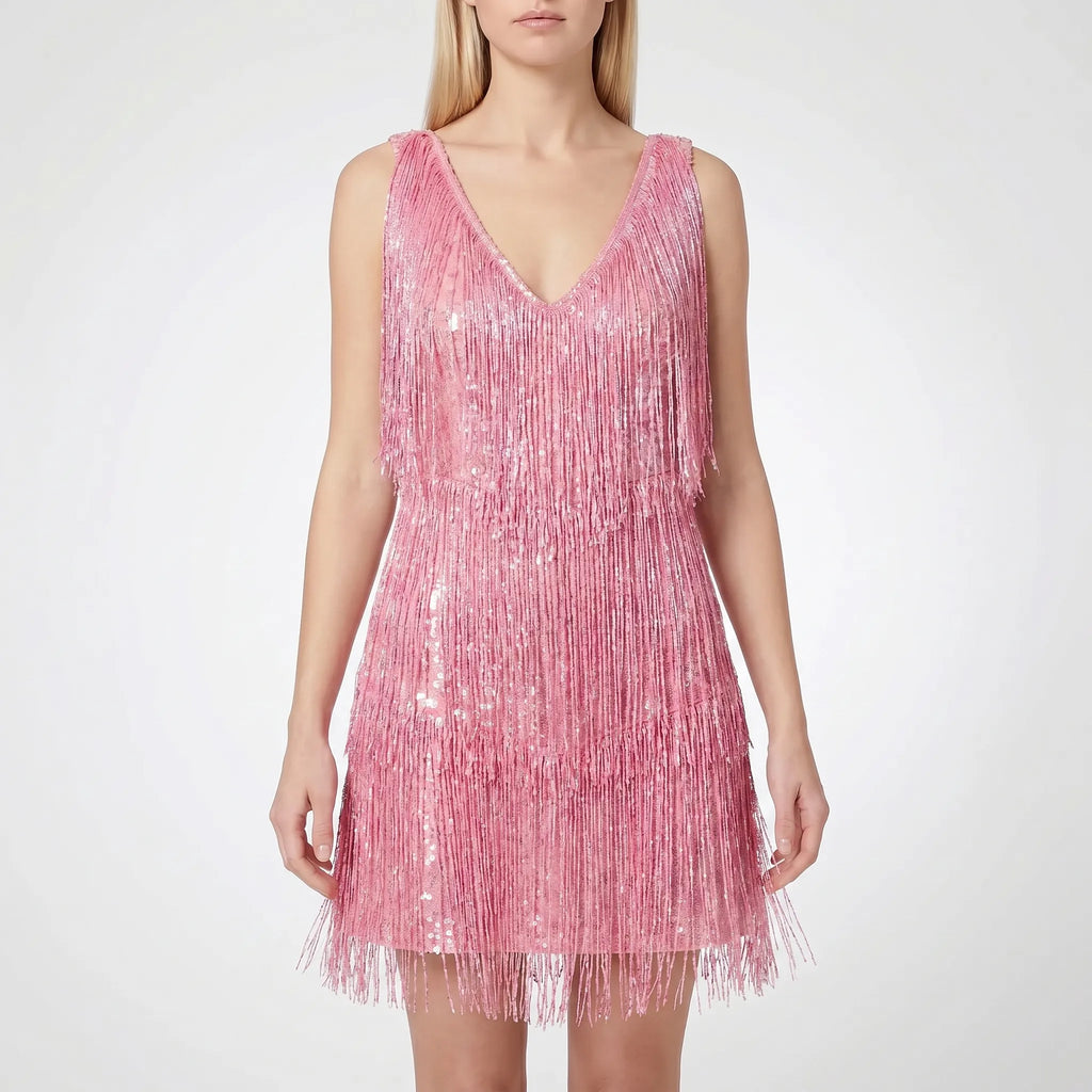Tiered Fringe Sequin Mini
