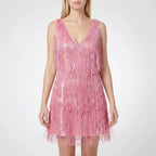 Tiered Fringe Sequin Mini