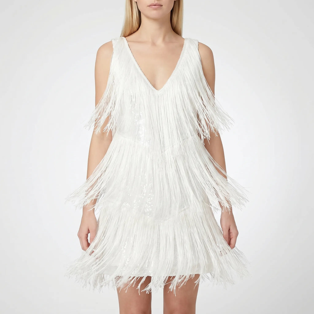 Tiered Fringe Sequin Mini