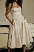Boned Corset Bodice, Full-Sweep Midi