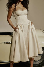 Boned Corset Bodice, Full-Sweep Midi