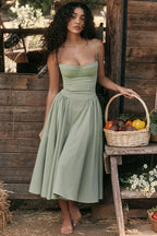 Boned Corset Bodice, Full-Sweep Midi