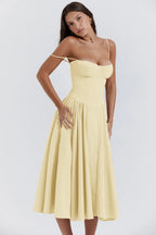 Boned Corset Bodice, Full-Sweep Midi
