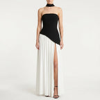 Corset Maxi Gown with Draped Scarf Panel