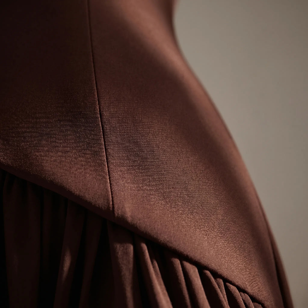 Corset Maxi Gown with Draped Scarf Panel