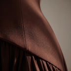 Corset Maxi Gown with Draped Scarf Panel