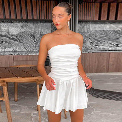 Bandeau Ruffle Mini with Drop Waist