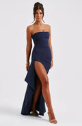 Cascading Ruffle Maxi with High Front Slit