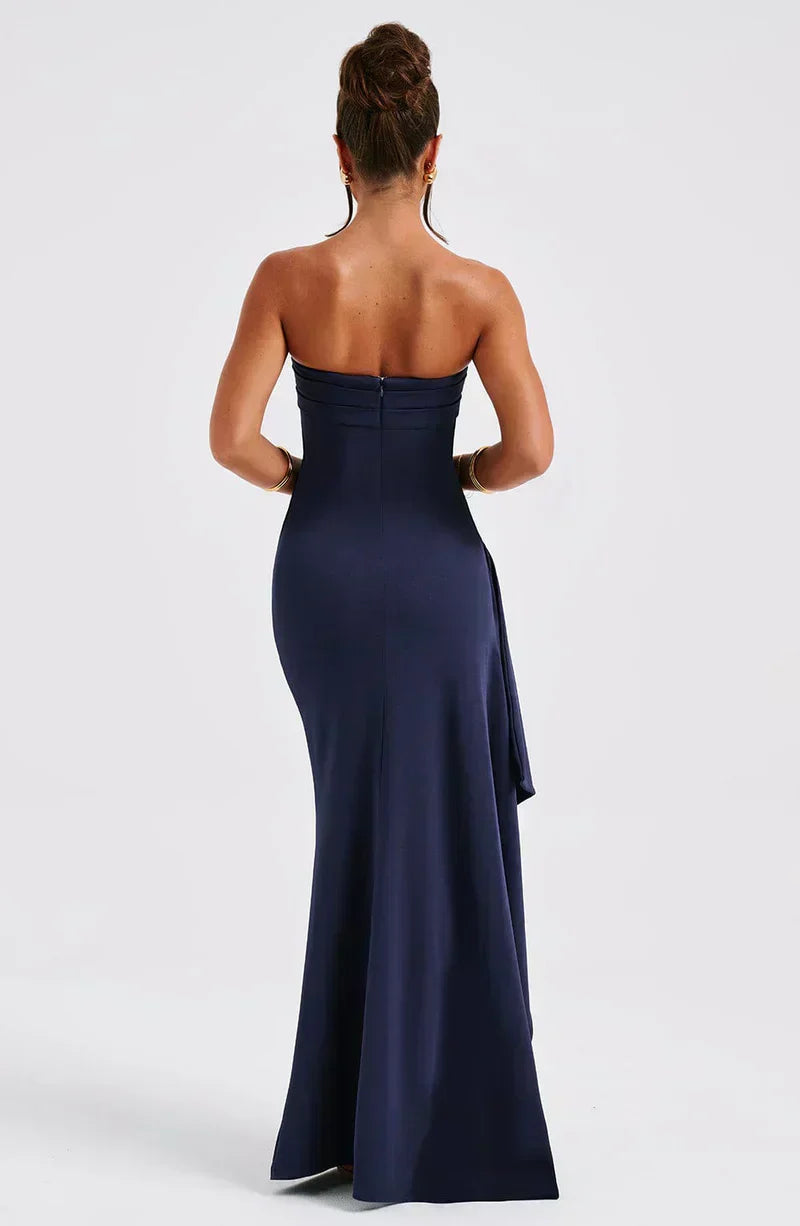 Cascading Ruffle Maxi with High Front Slit