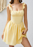 Bow-Strap Babydoll Mini in Yellow
