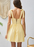 Bow-Strap Babydoll Mini in Yellow