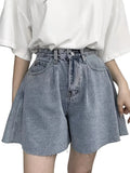 Women's High-Waisted Shorts with Frayed Hem