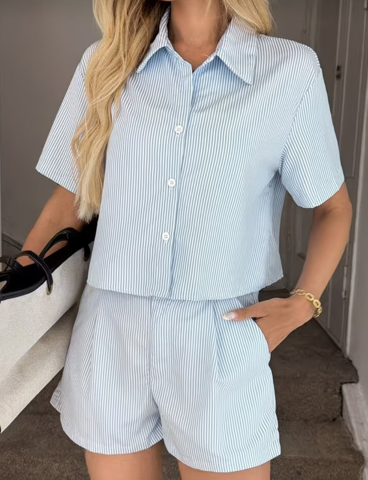 Women's Striped Two-Piece Set