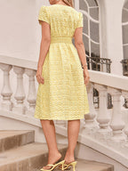 Women's Textured V-Neck Midi Dress