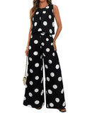 Women's Two-Piece Set with Polka Dot Pattern